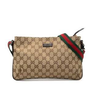 Gucci Web Strap Messenger Bag Gg Canvas #250633G85B
